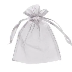 10 Pack Silver Organza Bag - 8cm x 10cm