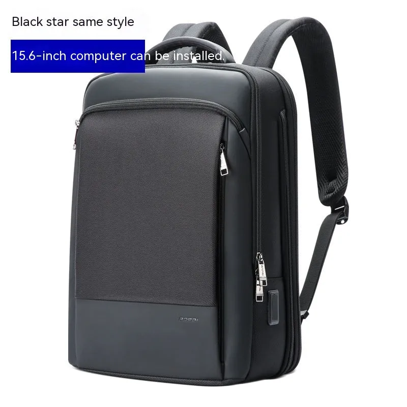 15.6" Laptop Men's Business Breathable Waterproof Expandable Backpack | 2 USB Ports
