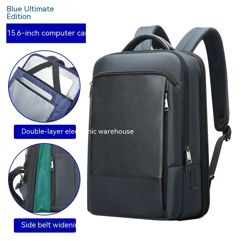 15.6" Laptop Men's Business Breathable Waterproof Expandable Backpack | 2 USB Ports