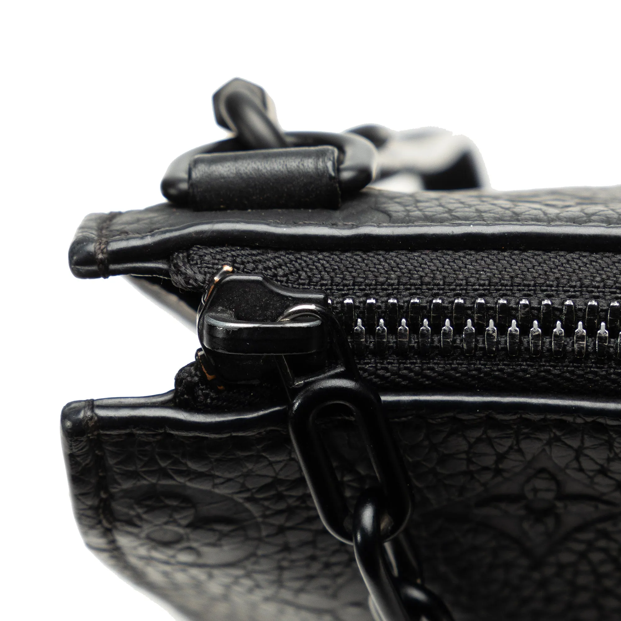 Black Louis Vuitton Monogram Taurillon Sac Plat Satchel