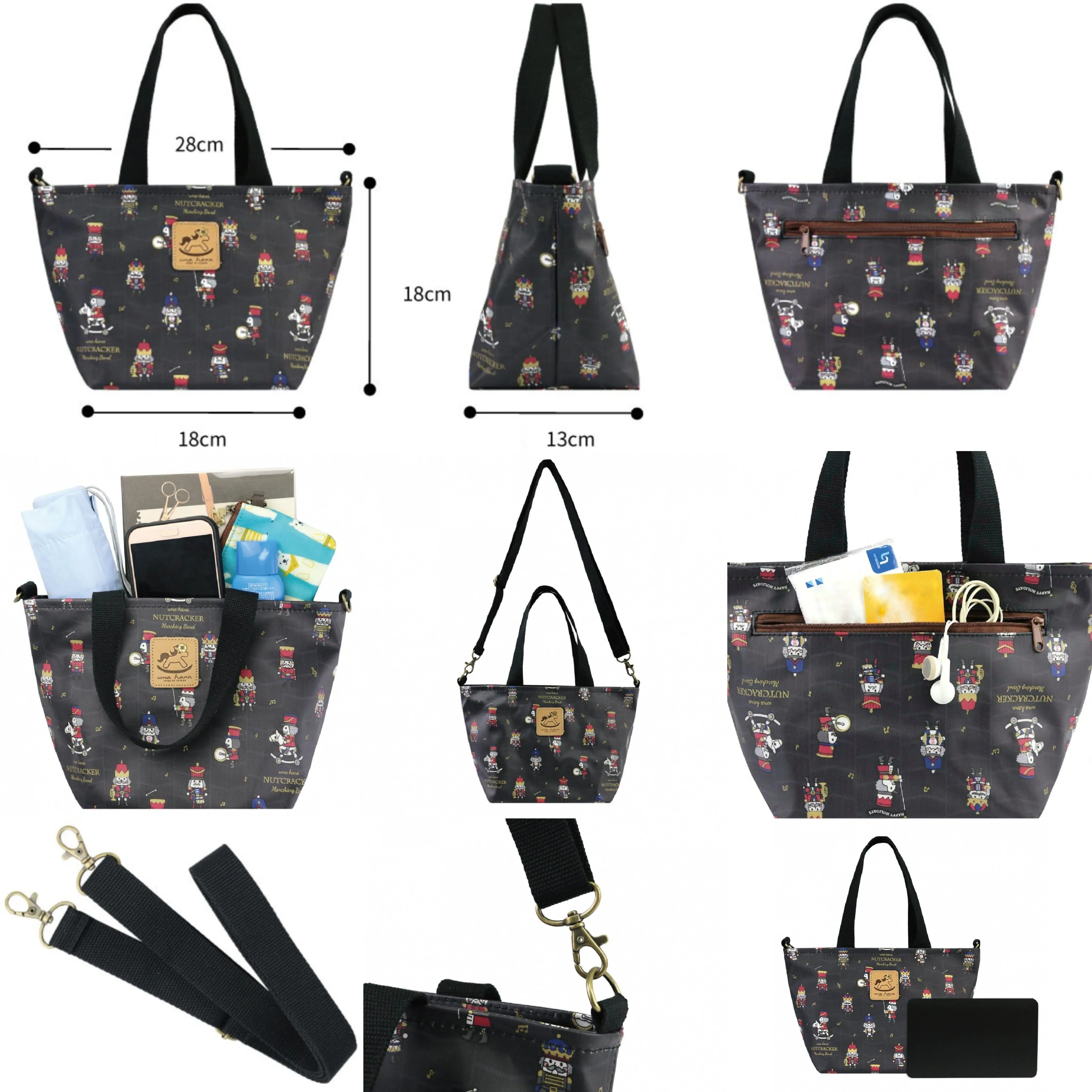Black Mini Travel Tote