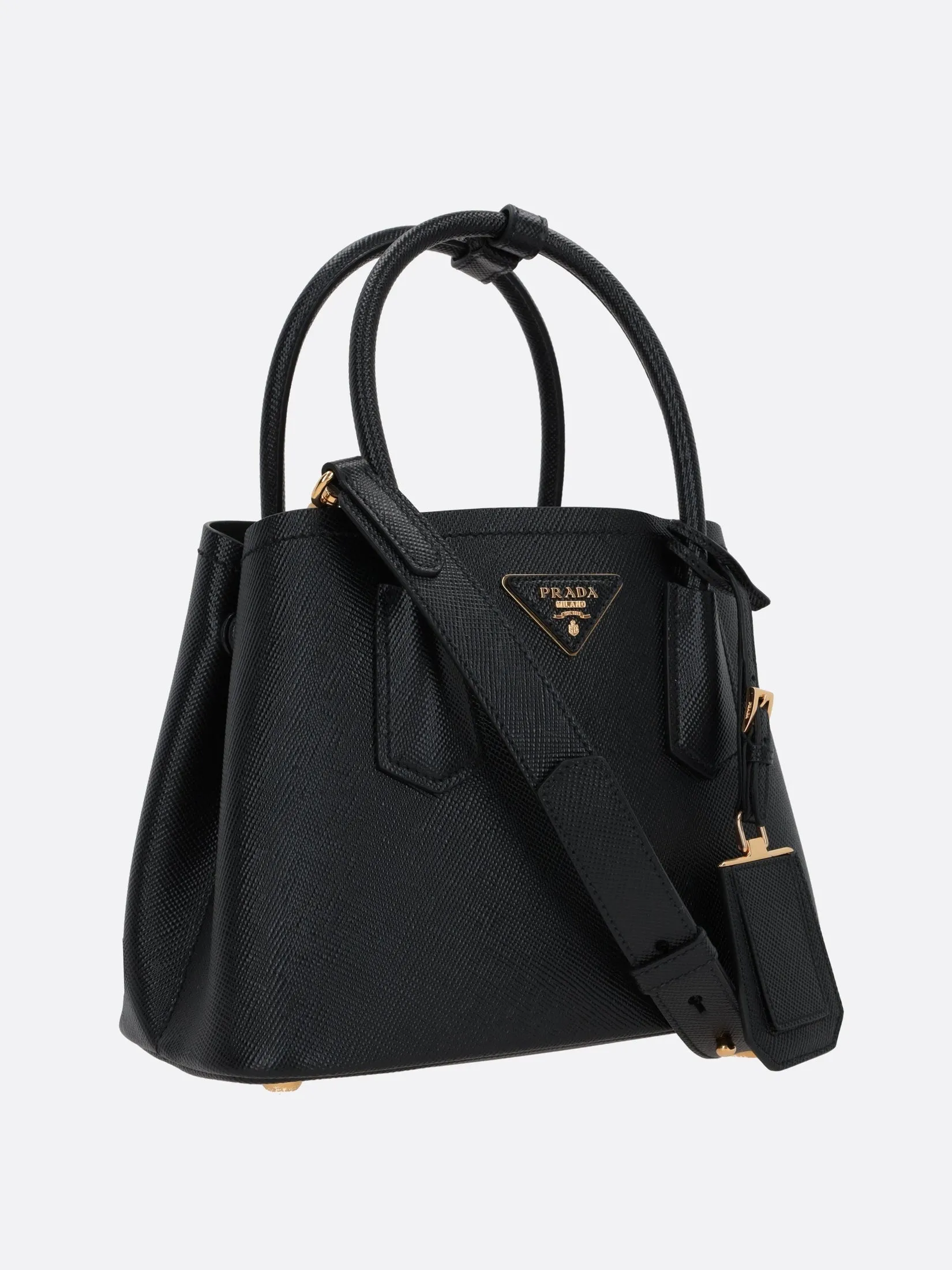 Double Saffiano Leather Handbag