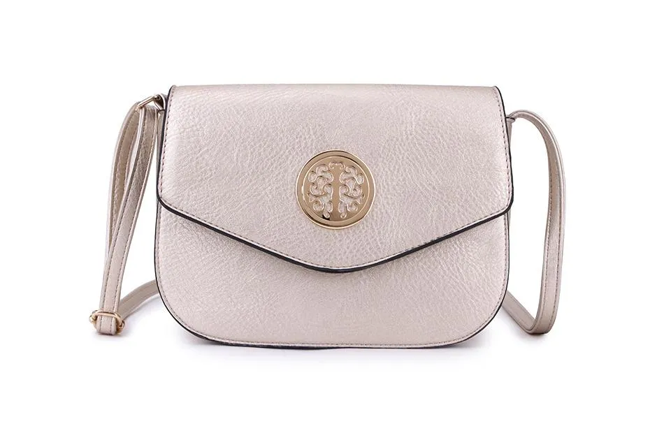 Gold Tree Embellished Satchel Style Handbag