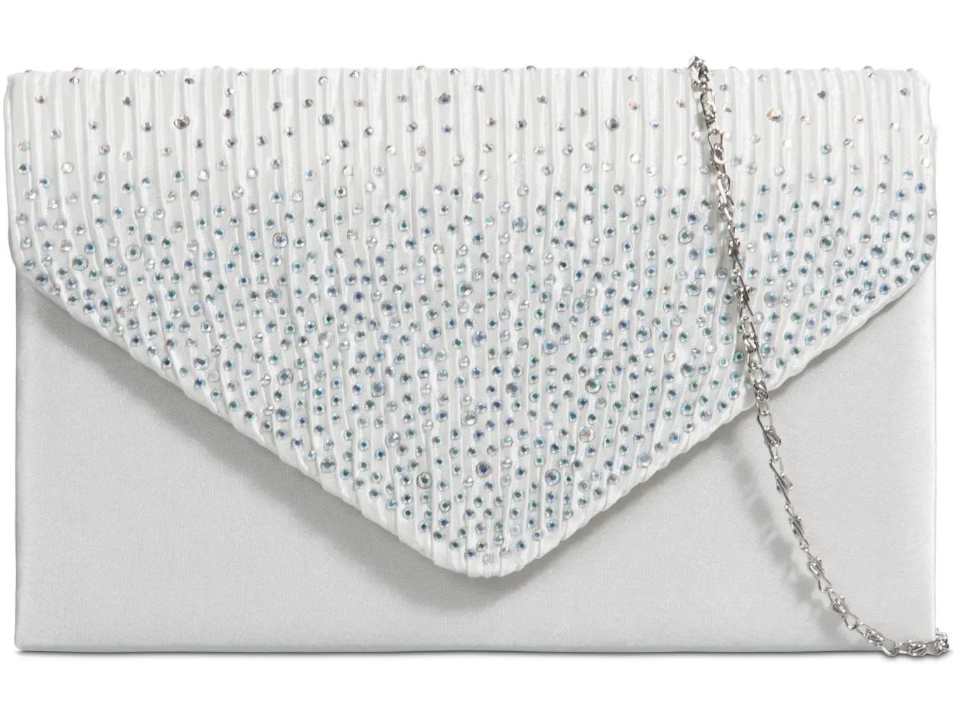 Ivory Diamante Overlay Clutch Bag