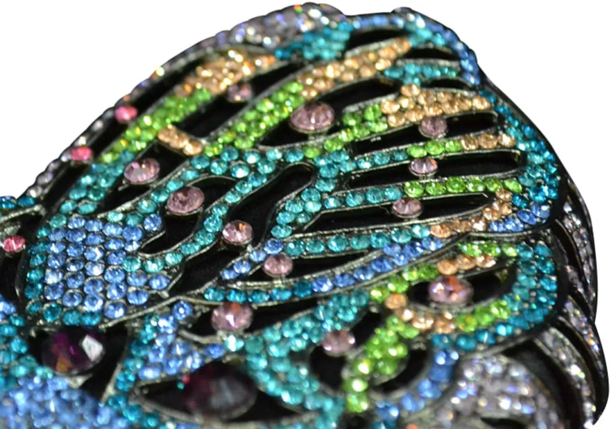 Ladies Elegant Evening-Bag Chain Crystal Wedding Clutch-Purse Party Handbag Butterfly