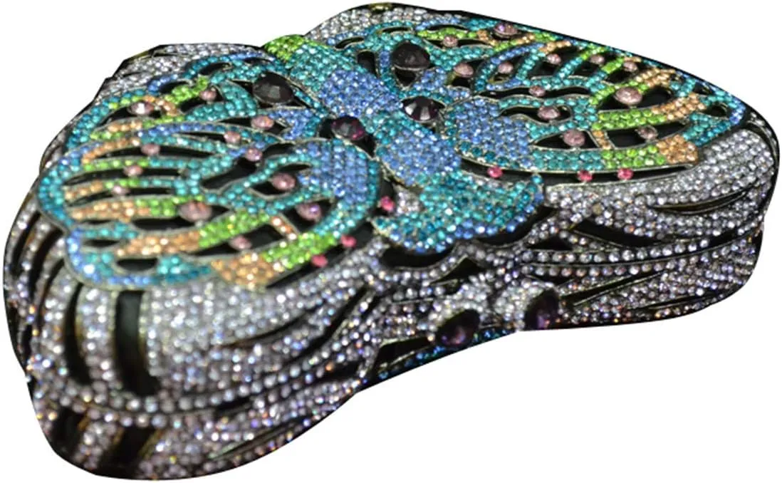 Ladies Elegant Evening-Bag Chain Crystal Wedding Clutch-Purse Party Handbag Butterfly