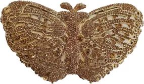 Ladies Elegant Evening-Bag Chain Crystal Wedding Clutch-Purse Party Handbag Butterfly