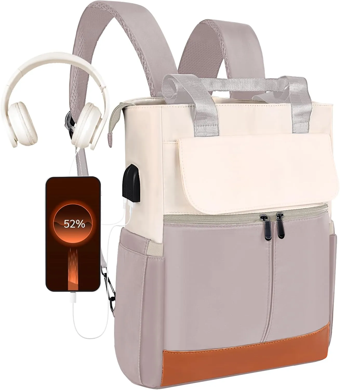 Laptop Backpack for Women,Work Business Backpacks with USB Charging Port,Travel Carry On Backpack,Water Resistant Airline Approved Business Personal Item Travel Bag