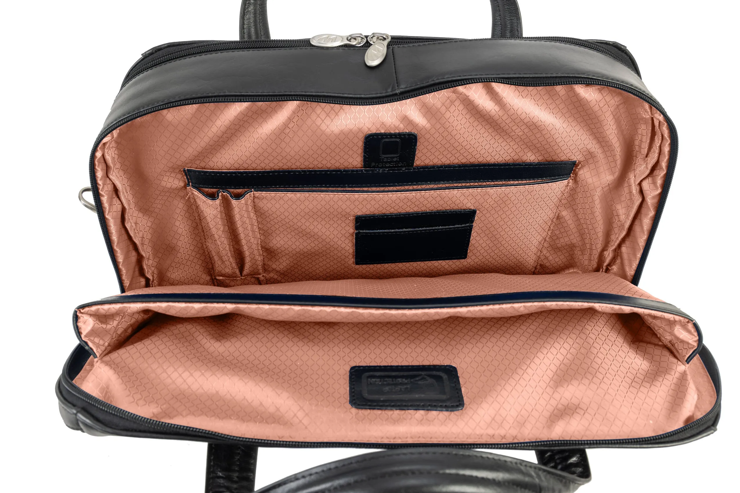 McKlein HARPSWELL 17" Leather Dual Compartment Laptop Briefcase