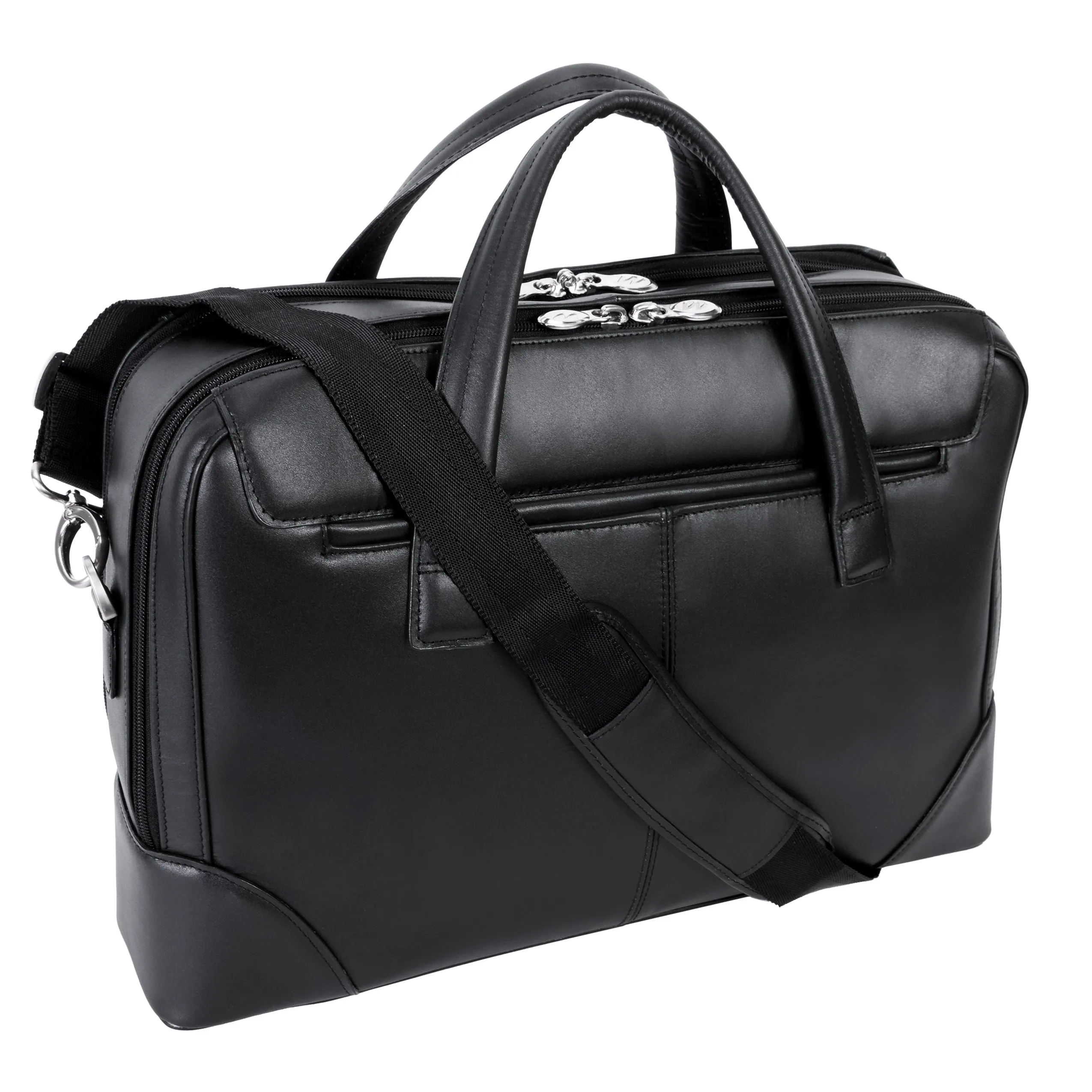 McKlein HARPSWELL 17" Leather Dual Compartment Laptop Briefcase