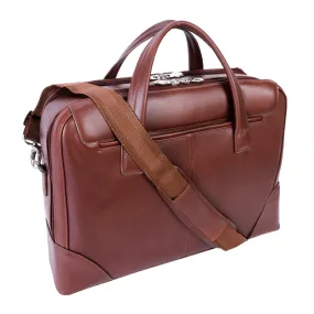 McKlein HARPSWELL 17" Leather Dual Compartment Laptop Briefcase