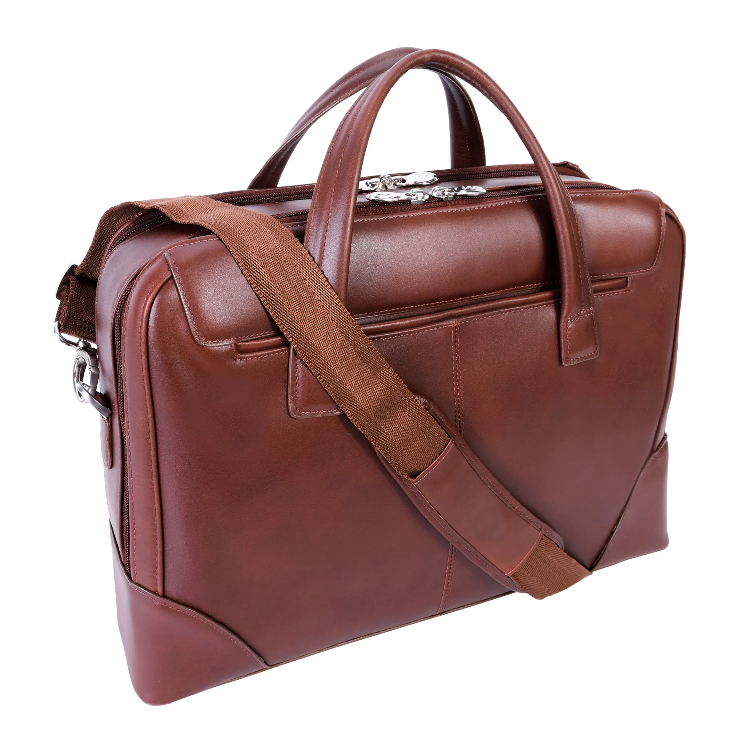 McKlein HARPSWELL 17" Leather Dual Compartment Laptop Briefcase