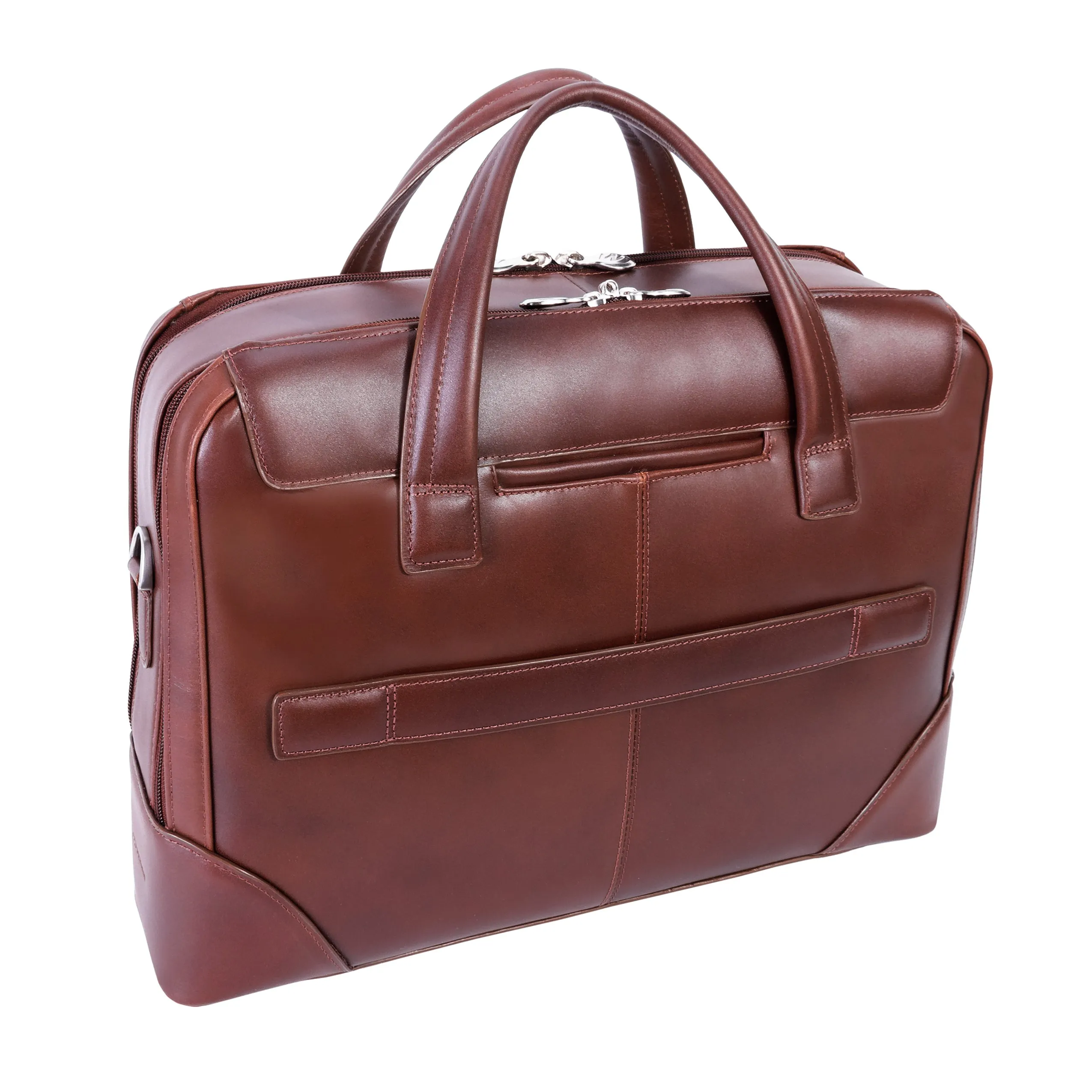 McKlein HARPSWELL 17" Leather Dual Compartment Laptop Briefcase
