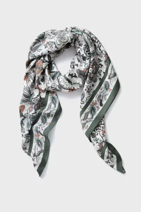 Olive Folk Floral Large Scarf