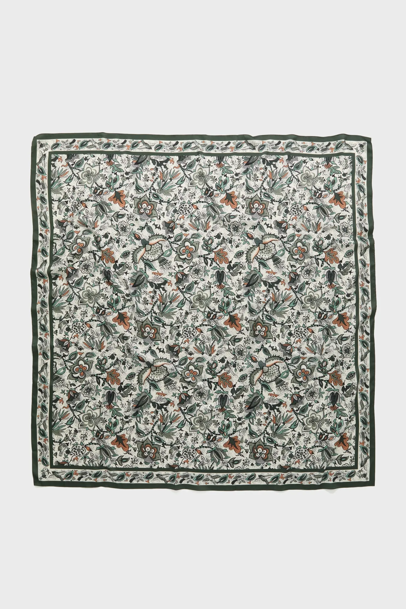 Olive Folk Floral Large Scarf