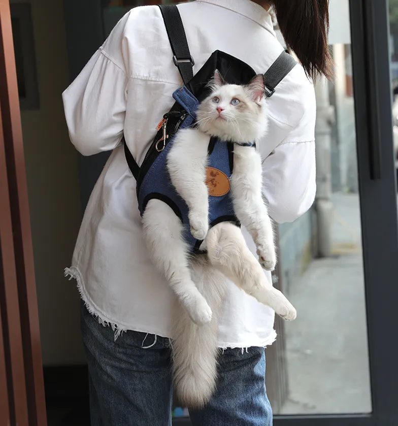Portable Canvas Cat Backpack for Spring Outing