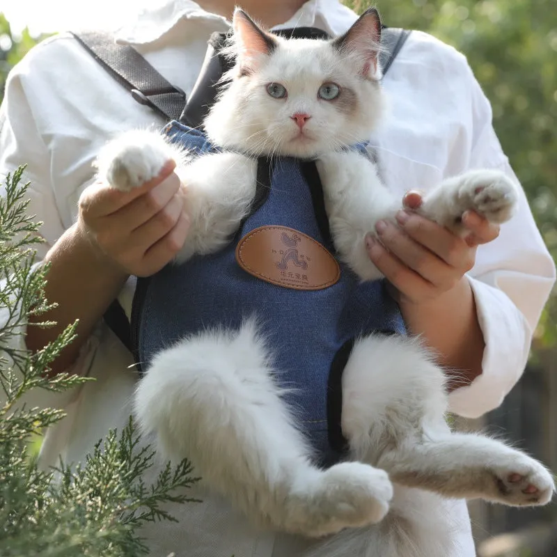 Portable Canvas Cat Backpack for Spring Outing