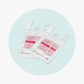 T Shirt Bags Large 16 mic - White